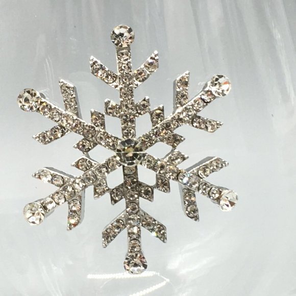 2 Jeweled Rhinestone Snowflake Stemless Wine Glass Set Silver Christmas Holidays - Picture 7 of 8